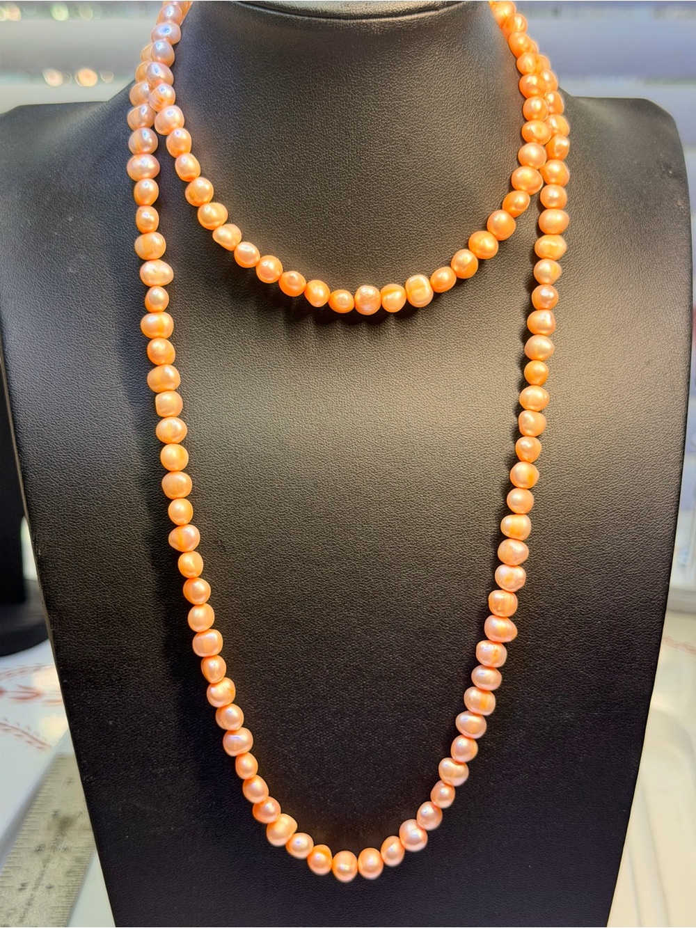 Pink Blush Cultured freshwater pearls Necklace 36”